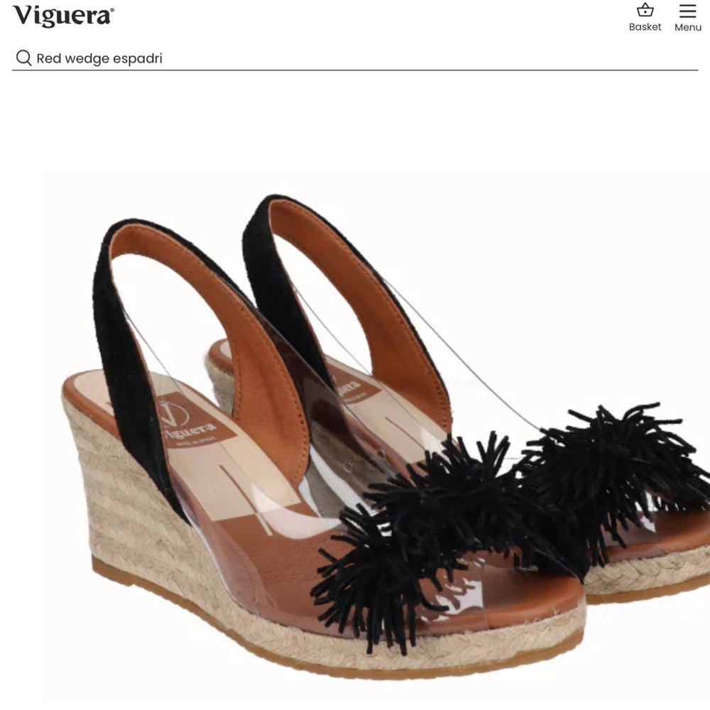 Viguera Black Wedge Espadrilles